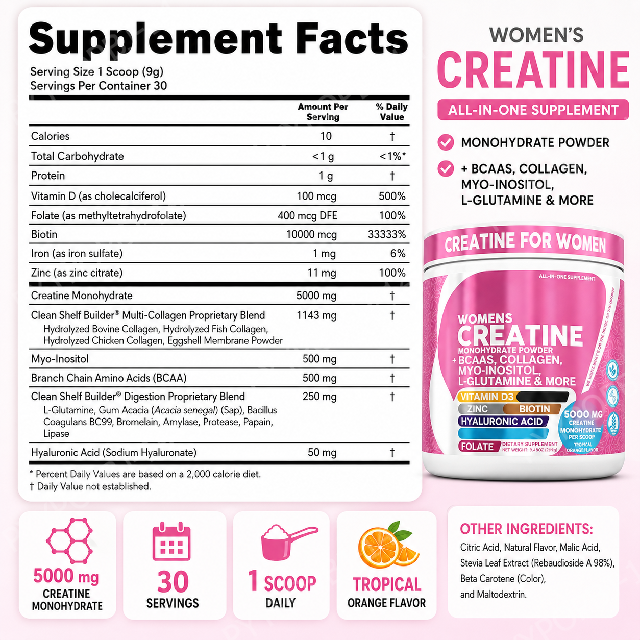 Woman Creatine Powder 269g Con - Nutrition Workout avaliação e preço