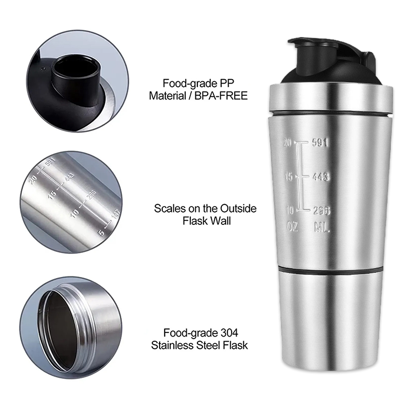 Stainless Steel Protein Shaker - Nutrition Sports Fitness avaliação e preço