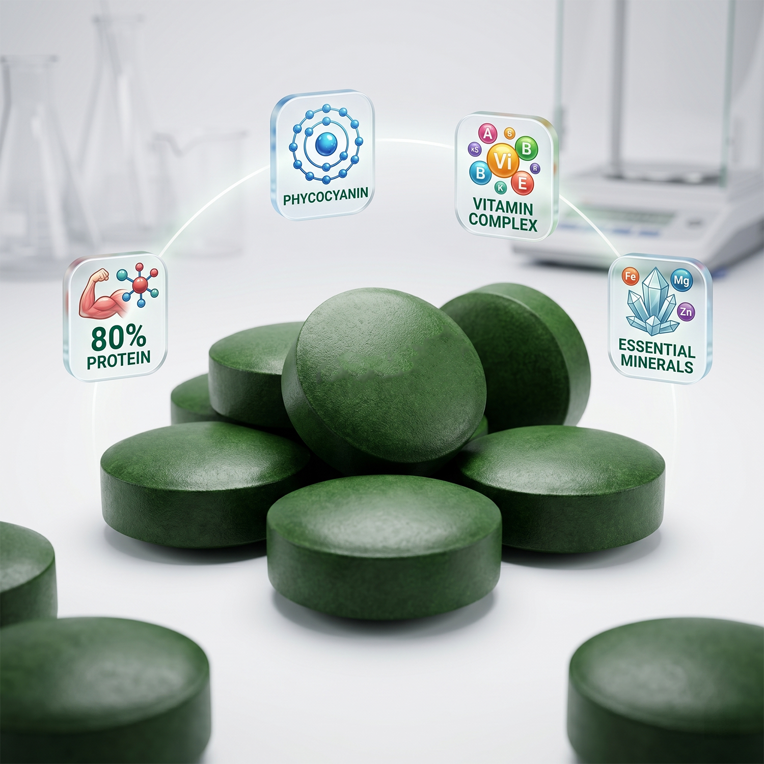 1250pcs High Purity Spirulina  - Spirulina Tablet Organic avaliação e preço