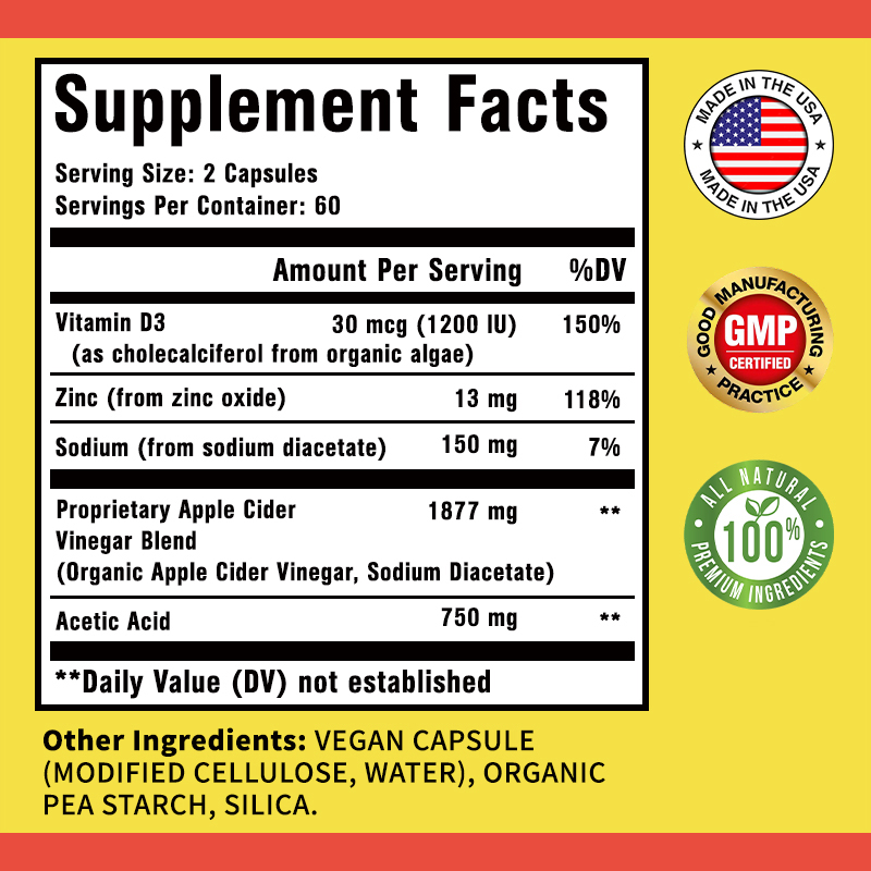 Apple Cider Vinegar Supplement - Nutrition Zinc avaliação e preço