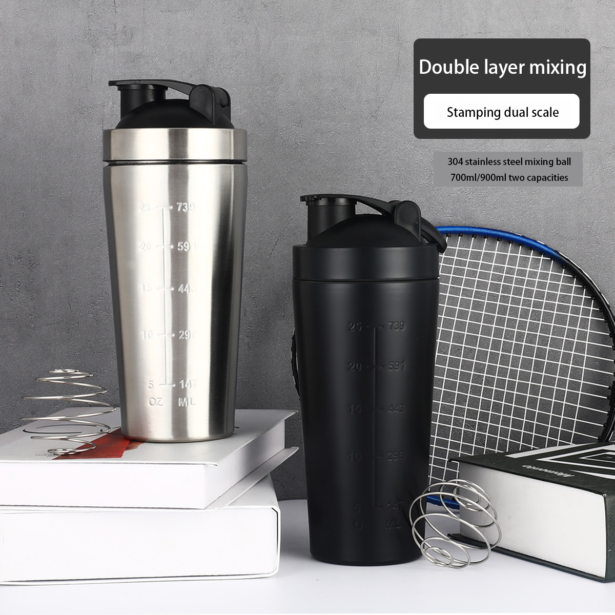 Stainless Steel Protein Shaker - Nutrition Sports Fitness avaliação e preço