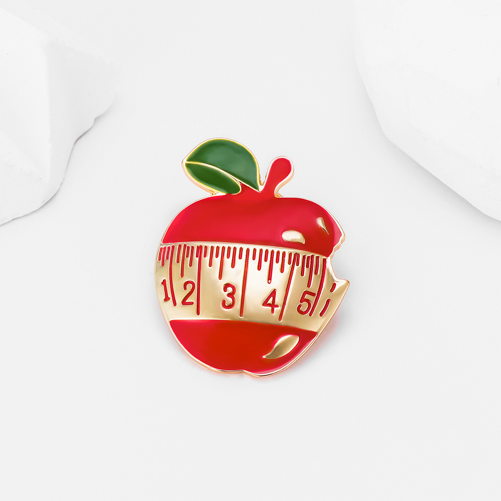 Nutrition Apple Enamel Brooch  - Nutrition Zinc avaliação e preço