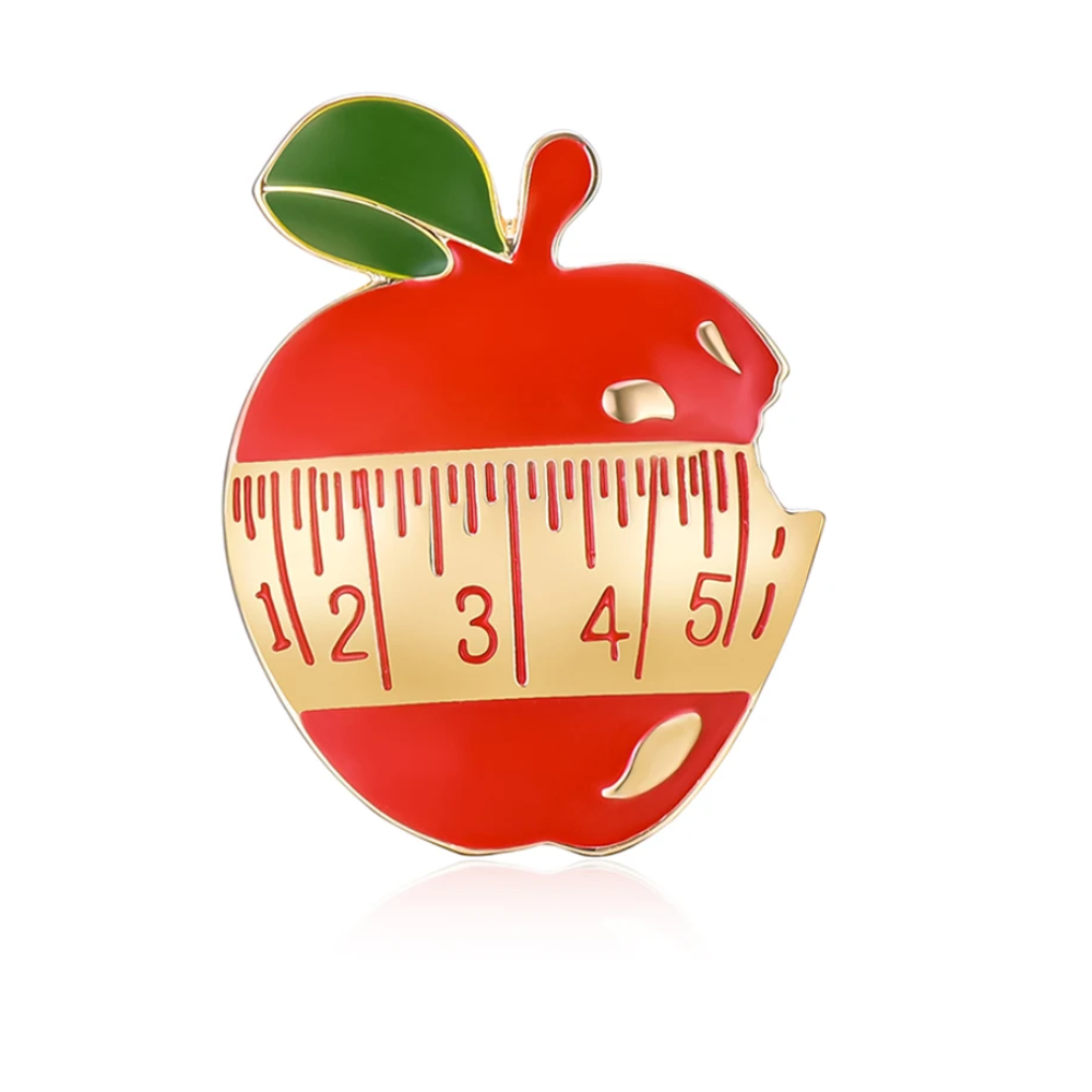 Nutrition Apple Enamel Brooch  - Nutrition Zinc avaliação e preço