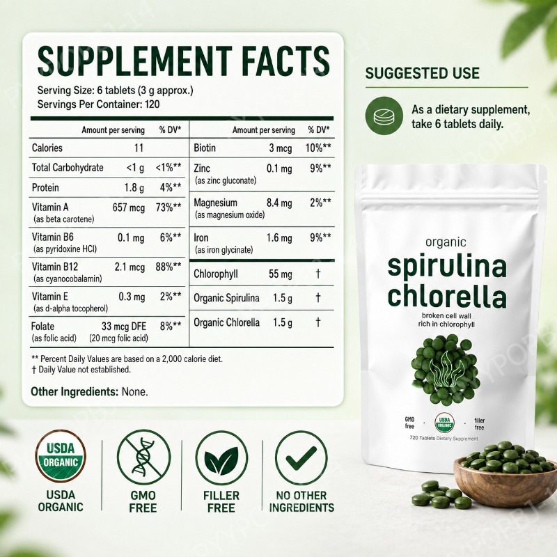 Organic Spirulina Chlorella Ta - Spirulina Tablet Organic avaliação e preço
