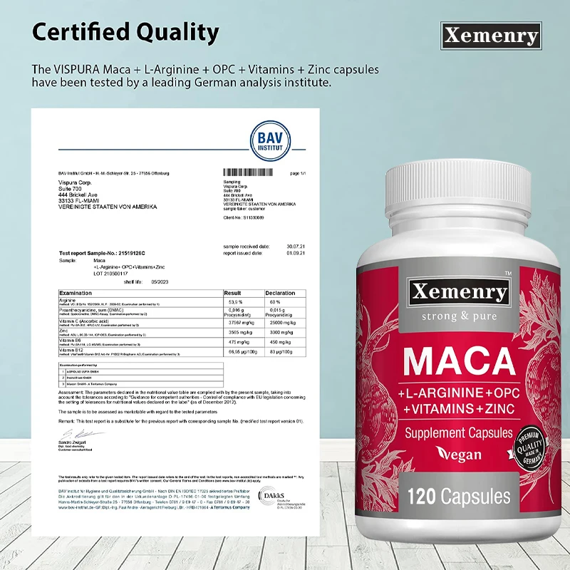 Maca Root Capsules + L-Arginin - Nutrition Zinc avaliação e preço